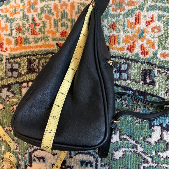 Faux leather black convertible crossbody/mini backpack purse - Picture 10 of 11